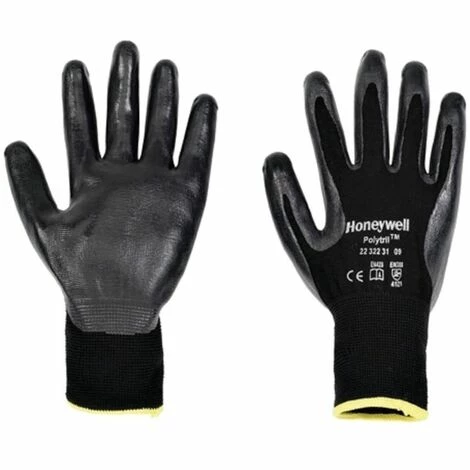 Honeywell 2232231 Polytril Palm-side Coated Black Gloves - Size 6 Honeywell 2232231 Polytril Palm-side Coated Black Gloves - Size 6 -HONEYWELL Shop 13849170 1