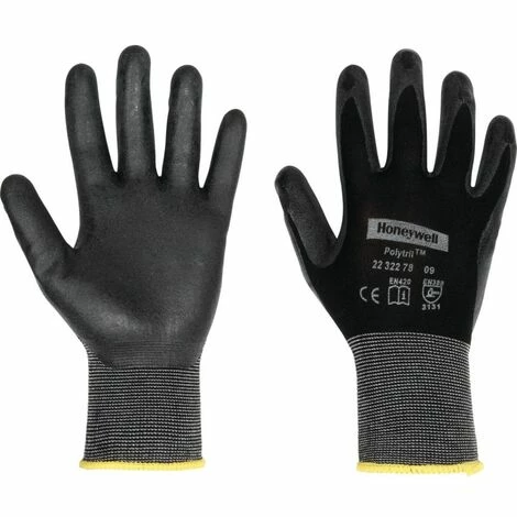 Honeywell Polytril Skin Palm-side Coated Black Gloves - Size 8 Honeywell Polytril Skin Palm-side Coated Black Gloves - Size 8 -HONEYWELL Shop 13851240 1