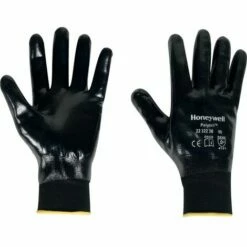 Honeywell Polytril Top Palm-side Coated Black Gloves - Size 7